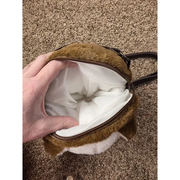 Pusheen Cat Cartoon Shoulder Bag Brown White Adjustable Strap Belt Accent Zip - Picture 3 of 4